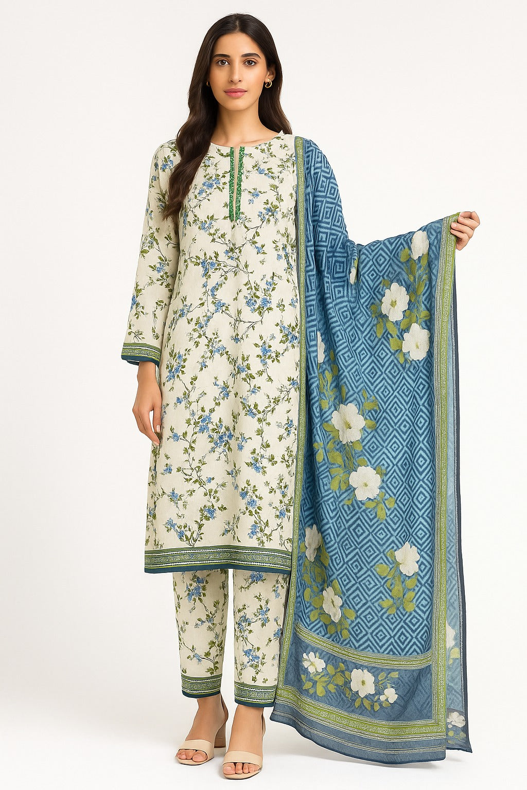 3 PIECE - PRINTED KHADDAR SUIT