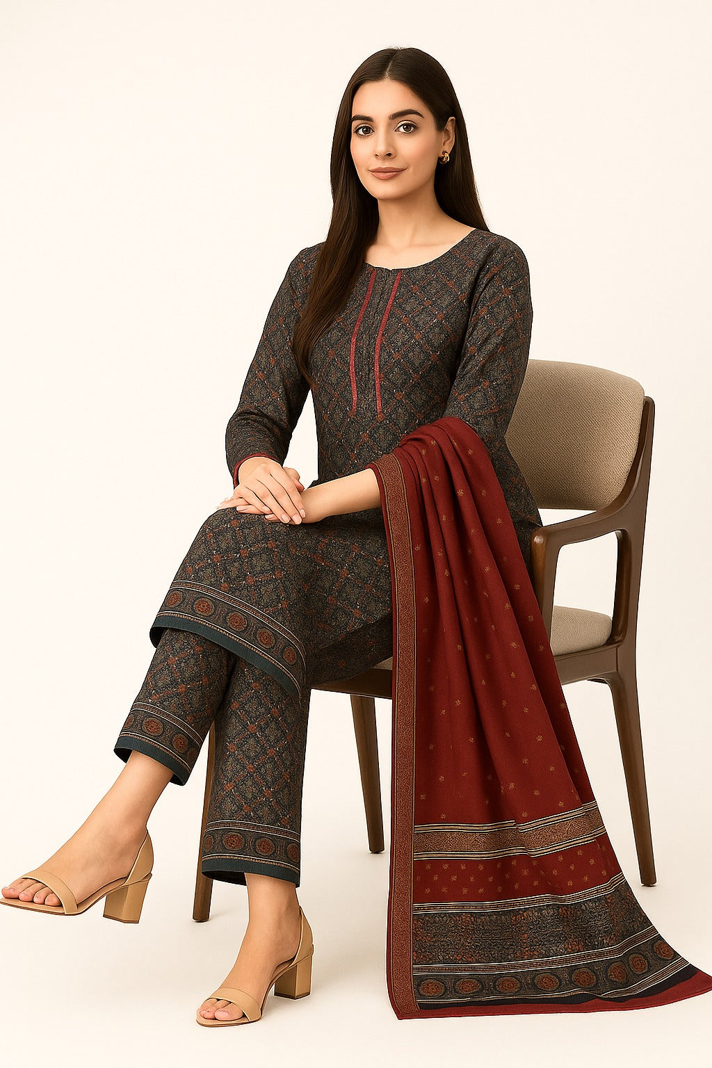 3 PIECE - PRINTED KHADDAR SUIT