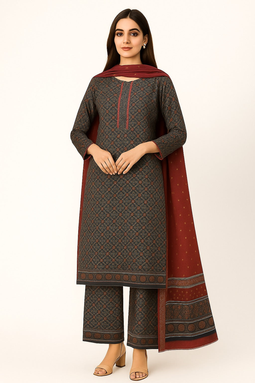3 PIECE - PRINTED KHADDAR SUIT