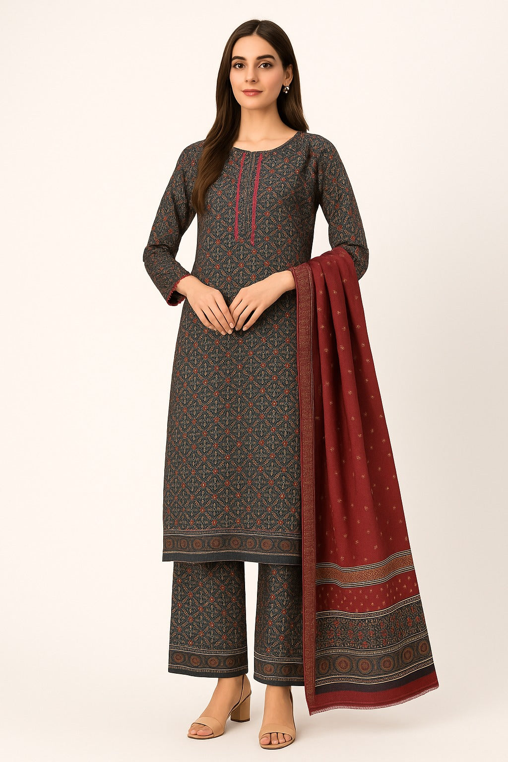 3 PIECE - PRINTED KHADDAR SUIT