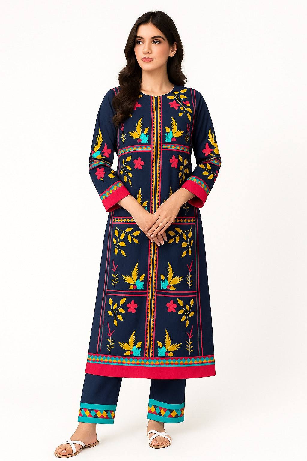 2 PIECE - LONG PRINTED VISCOSE SUIT