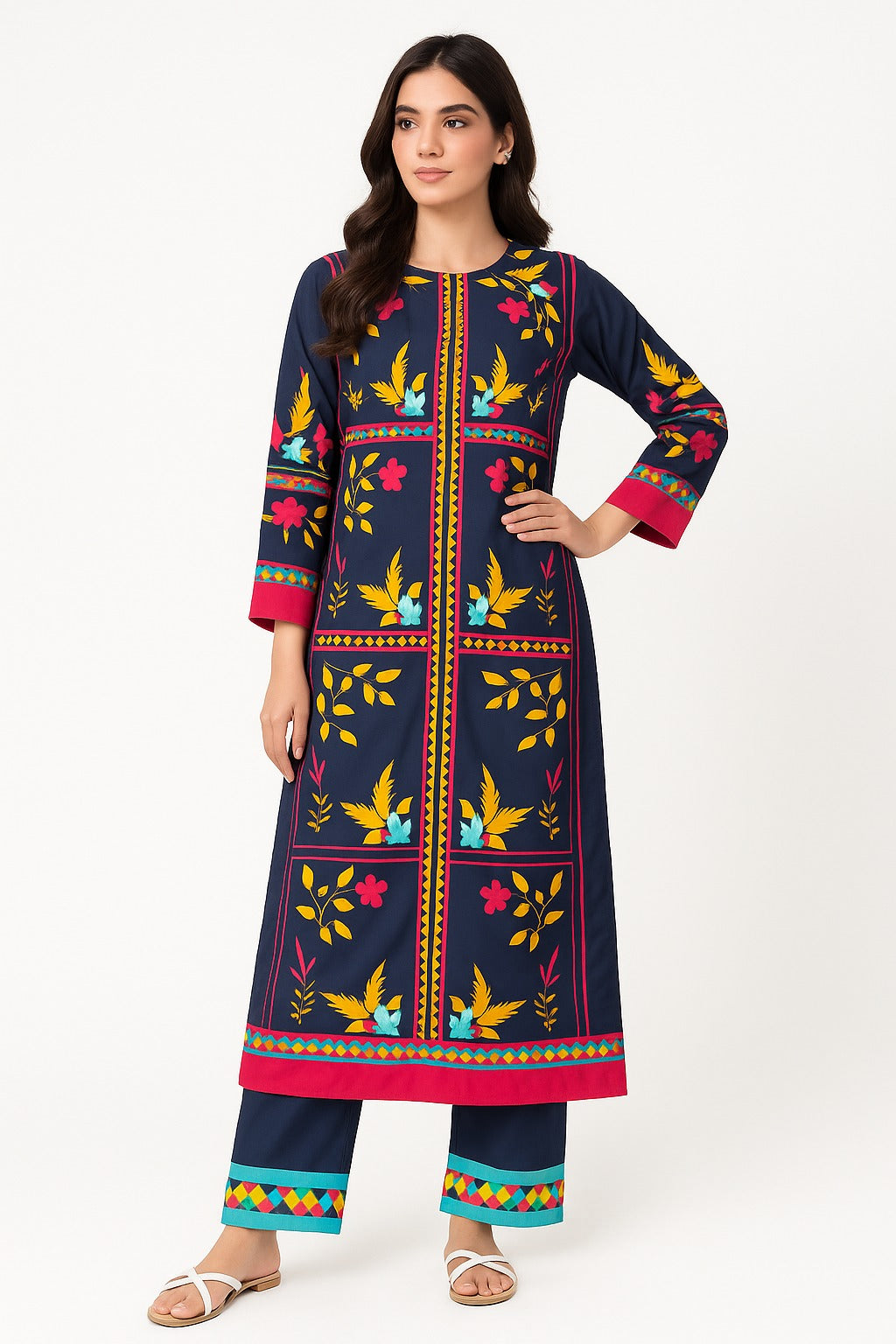 2 PIECE - LONG PRINTED VISCOSE SUIT