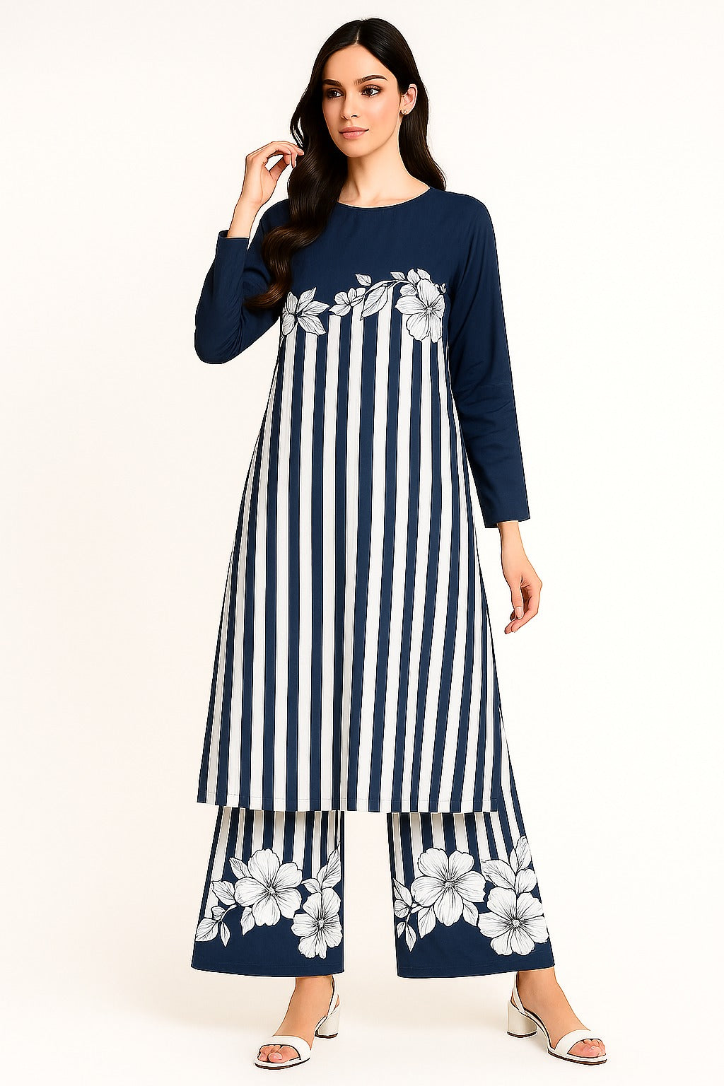 2 PIECE - LONG PRINTED VISCOSE SUIT