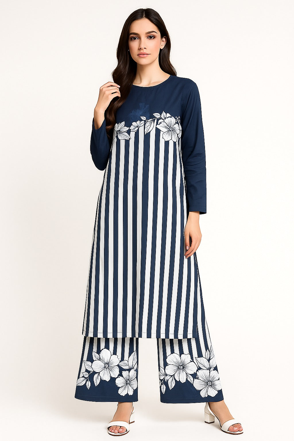 2 PIECE - LONG PRINTED VISCOSE SUIT