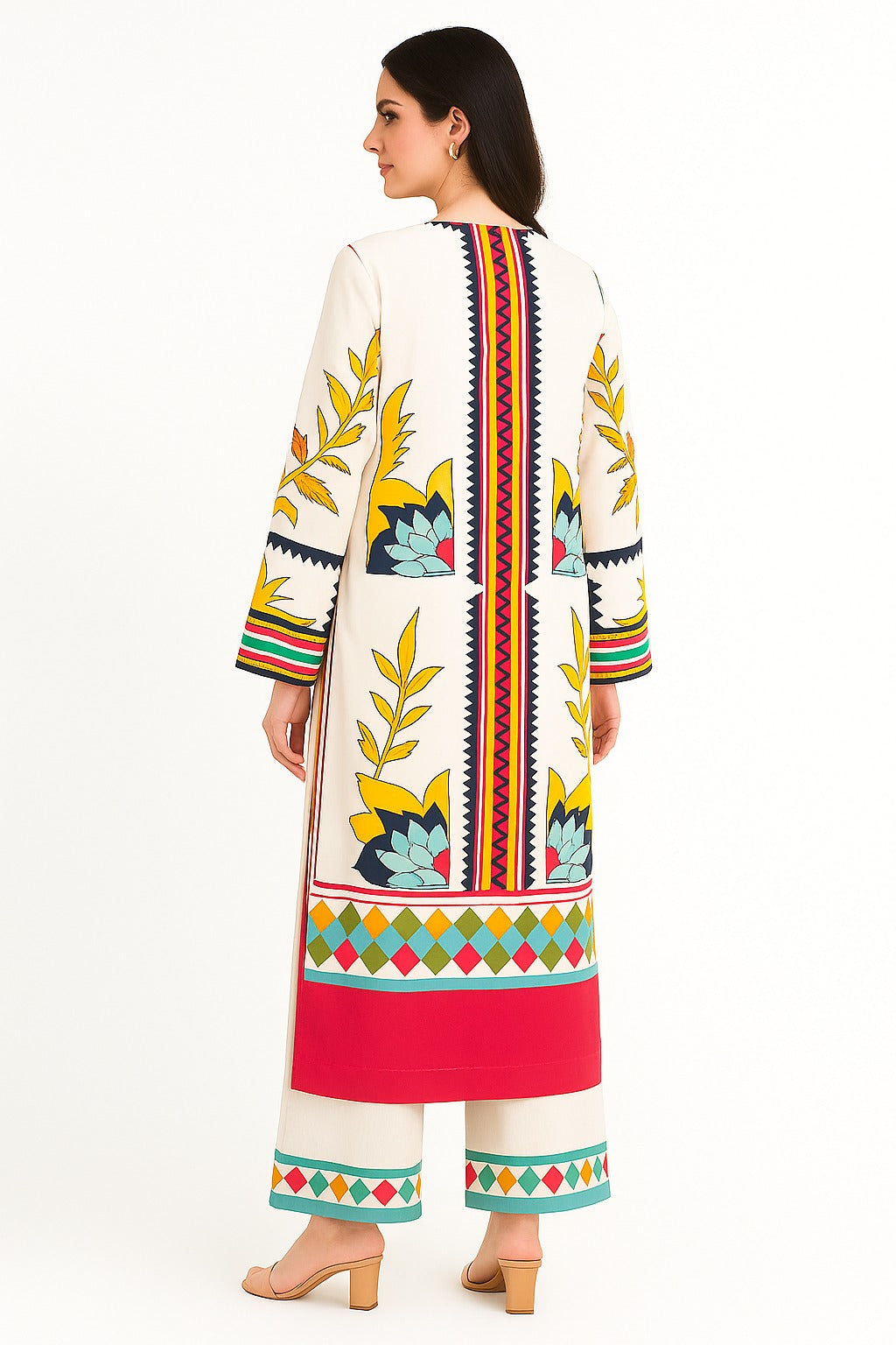 2 PIECE - LONG PRINTED VISCOSE SUIT