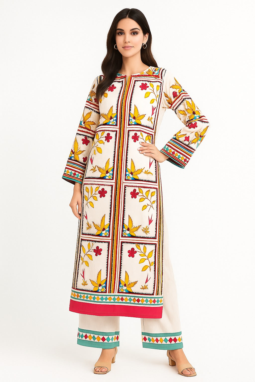 2 PIECE - LONG PRINTED VISCOSE SUIT