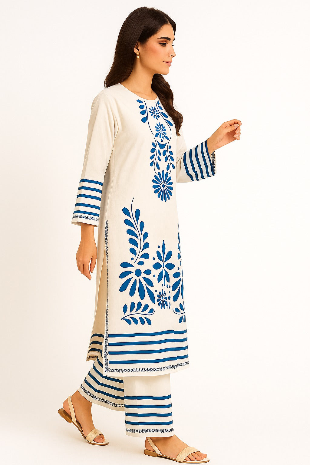 2 PIECE - LONG PRINTED VISCOSE SUIT