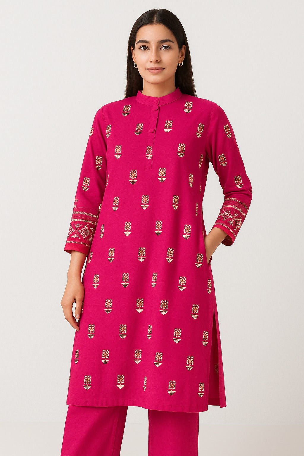 2 PIECE - EMBROIDERED KHADDAR SUIT