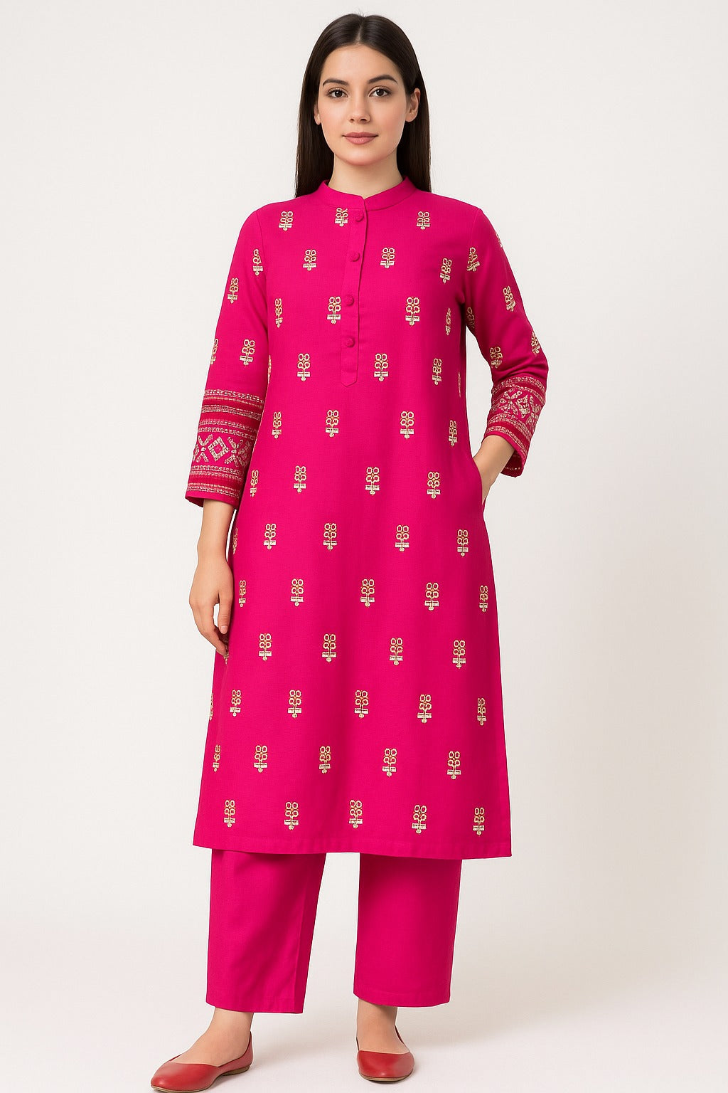 2 PIECE - EMBROIDERED KHADDAR SUIT