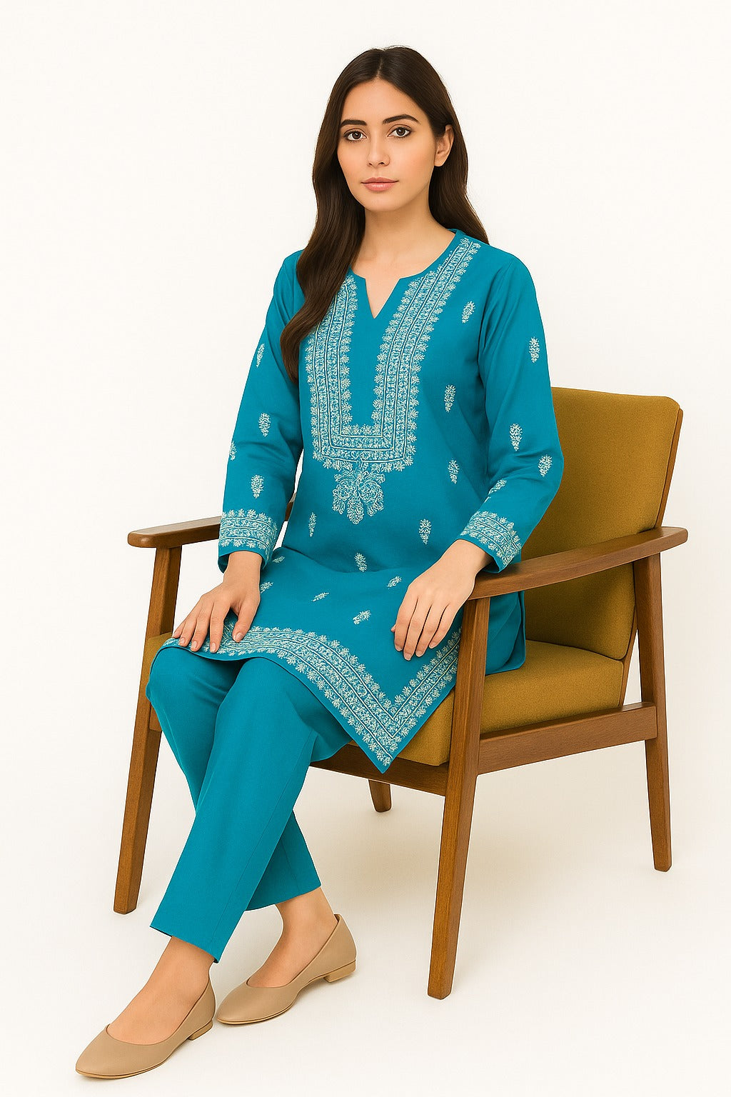 2 PIECE - EMBROIDERED KHADDAR SUIT