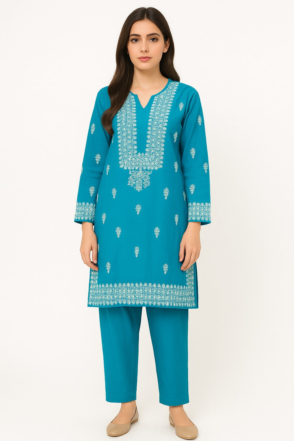 2 PIECE - EMBROIDERED KHADDAR SUIT