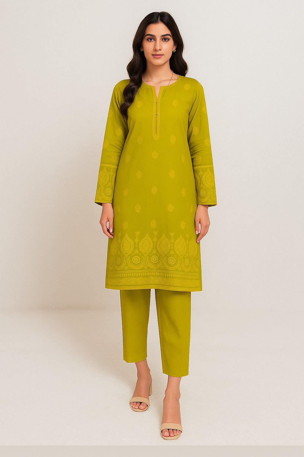 2 PIECE - EMBROIDERED KHADDAR SUIT