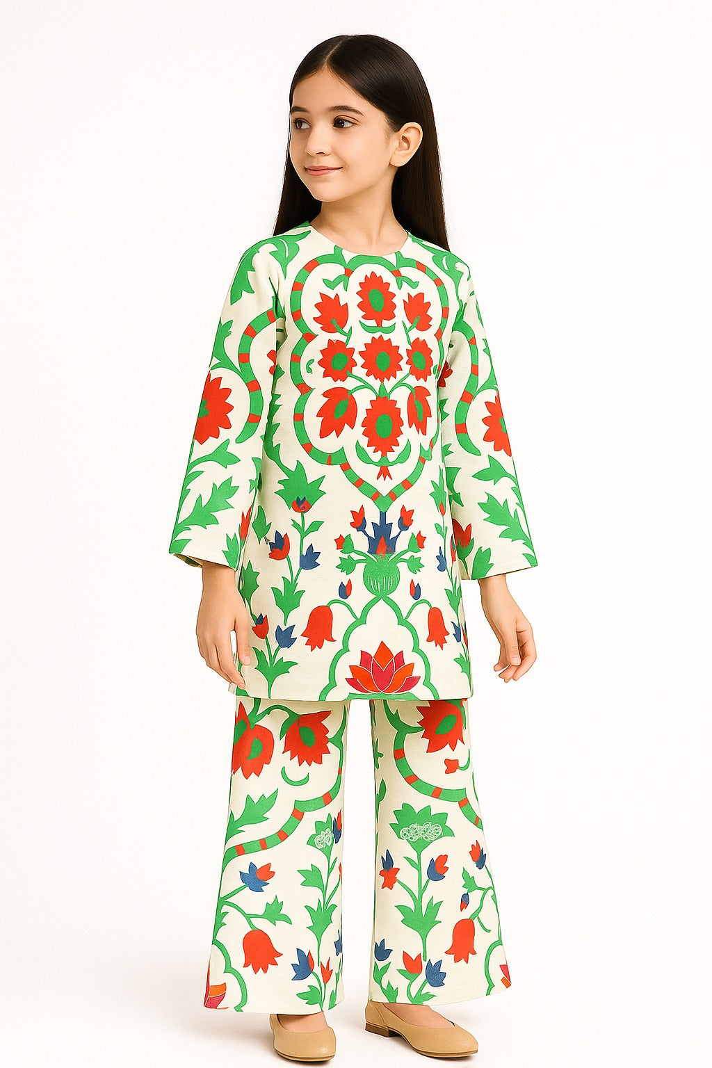 2 PIECE - PRINTED CAMBRIC SUIT