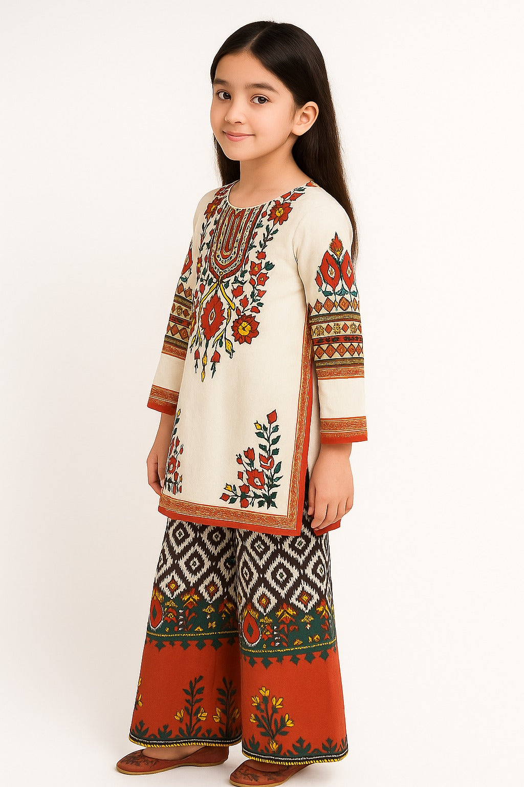 2 PIECE - PRINTED CAMBRIC SUIT