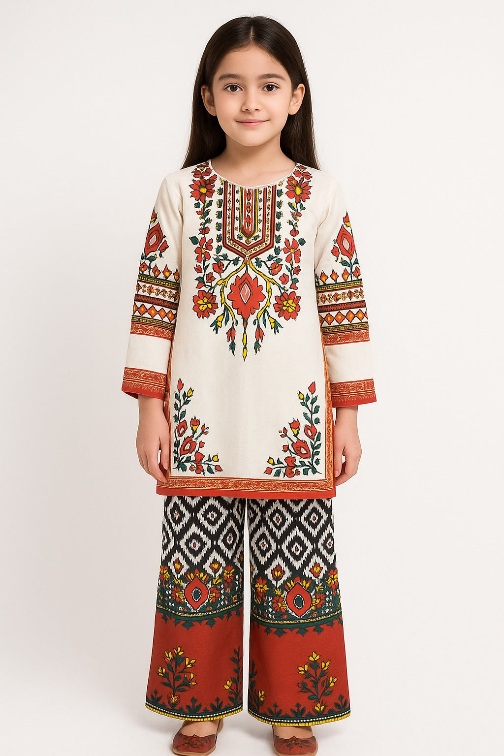 2 PIECE - PRINTED CAMBRIC SUIT