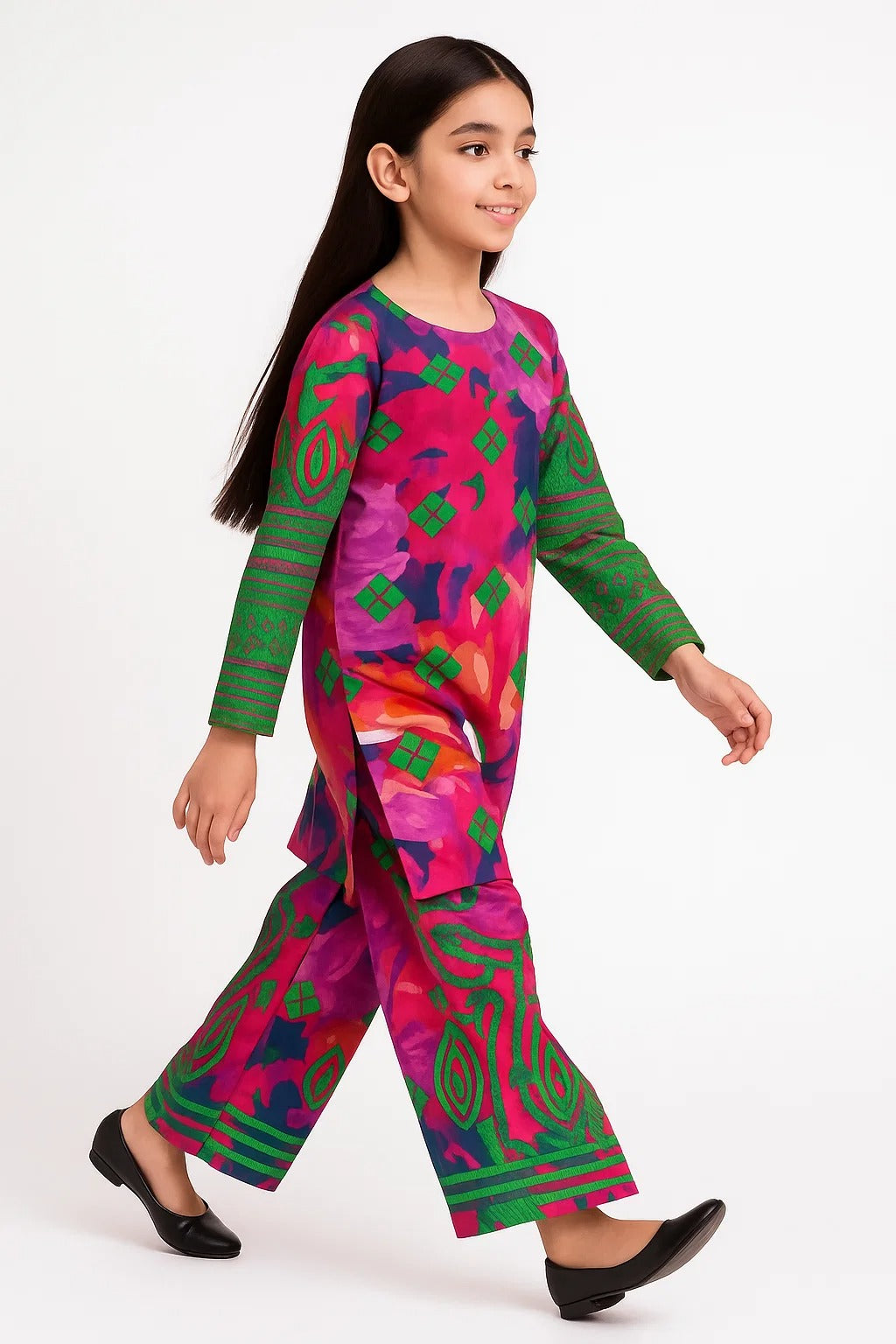 2 PIECE - PRINTED CAMBRIC SUIT