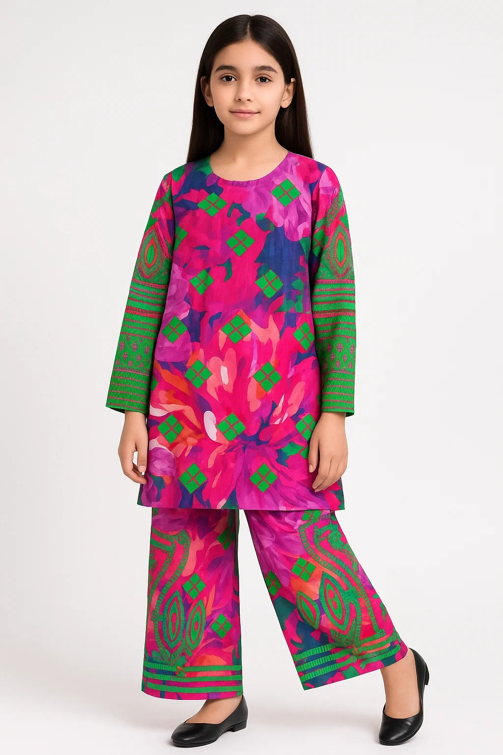 2 PIECE - PRINTED CAMBRIC SUIT