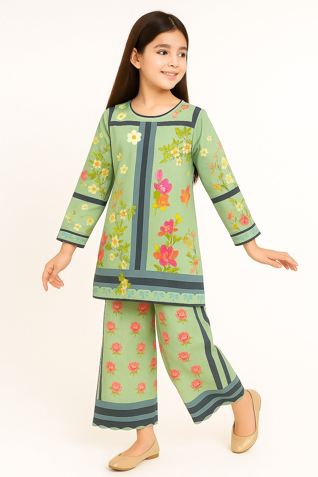 2 PIECE - PRINTED CAMBRIC SUIT