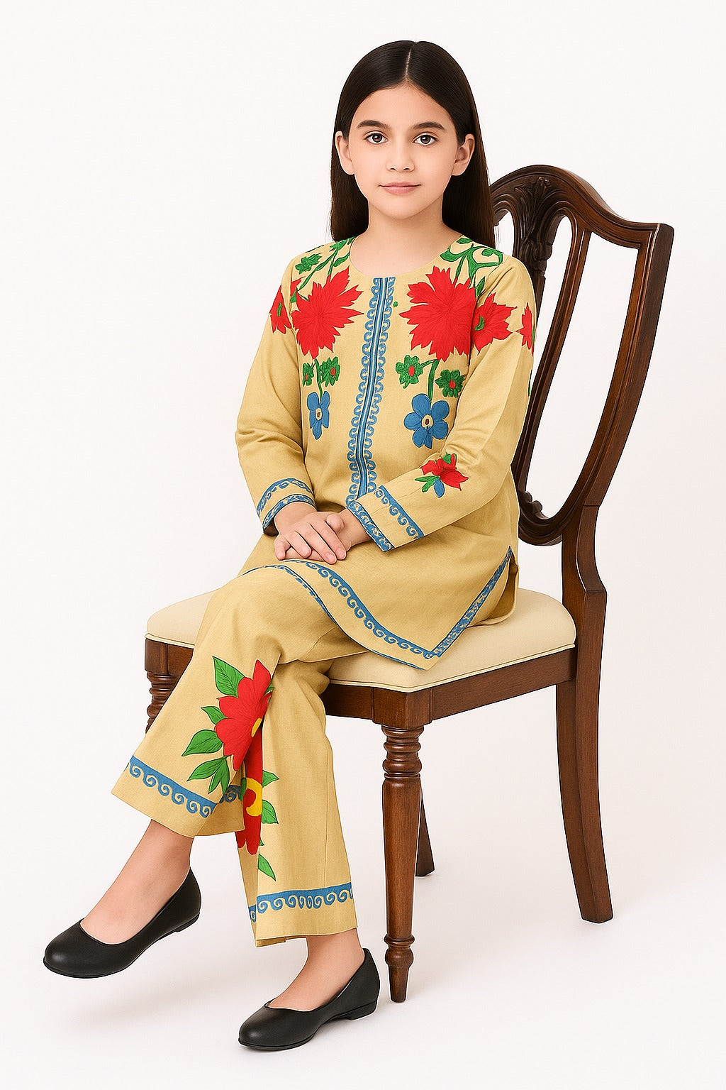 2 PIECE - PRINTED CAMBRIC SUIT