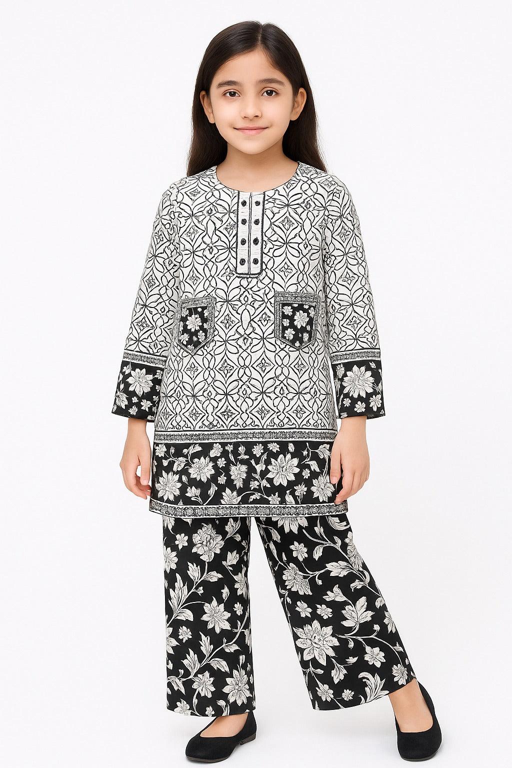 2 PIECE - PRINTED CAMBRIC SUIT