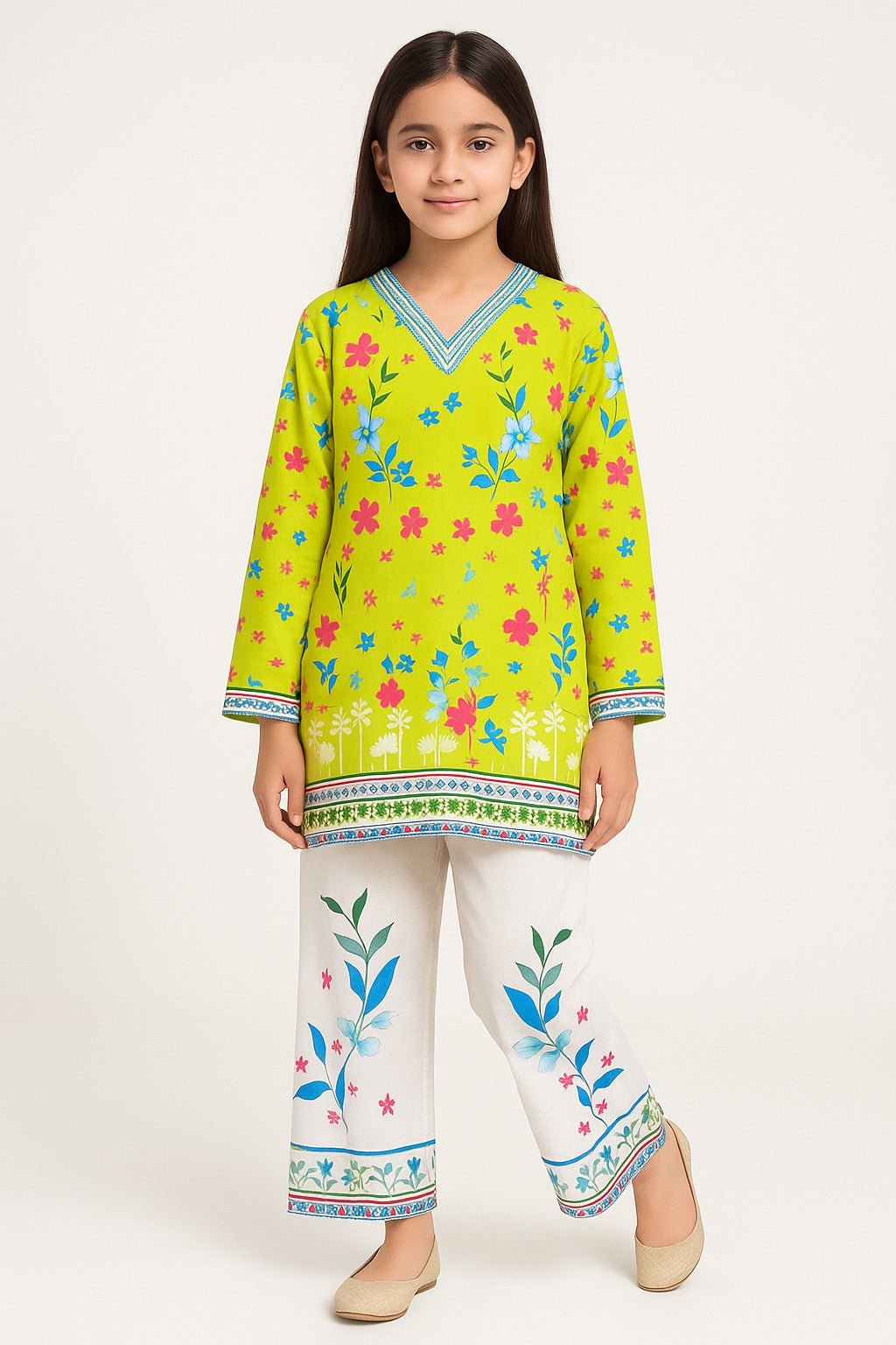 2 PIECE - PRINTED CAMBRIC SUIT