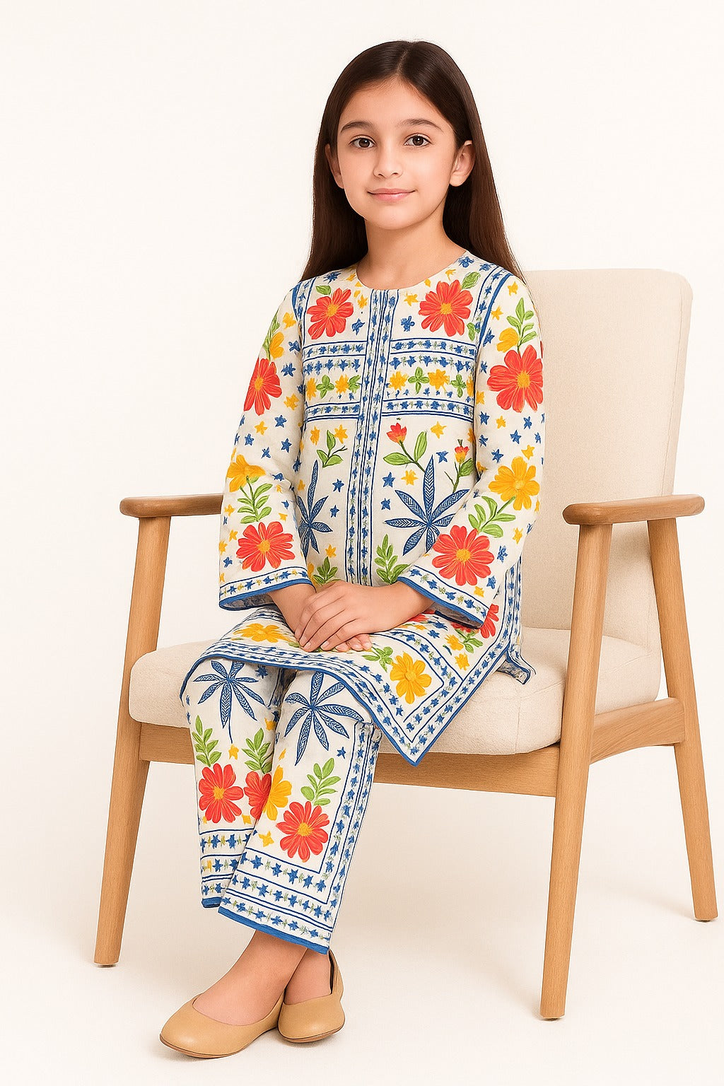 2 PIECE - PRINTED CAMBRIC SUIT