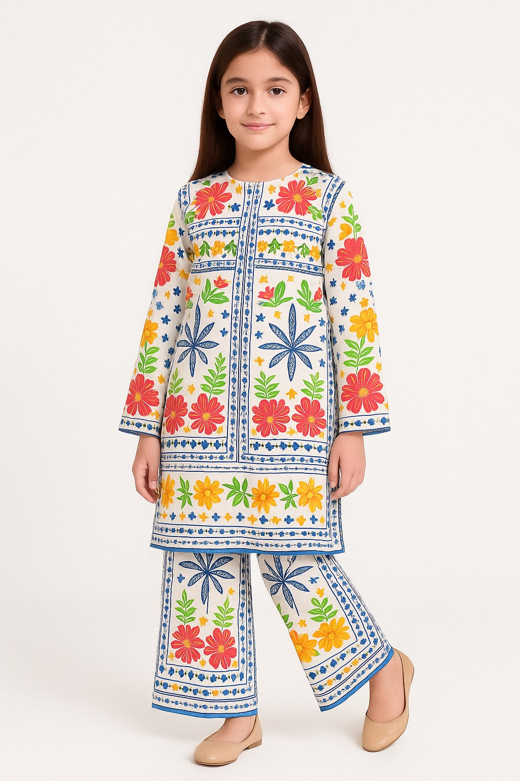 2 PIECE - PRINTED CAMBRIC SUIT