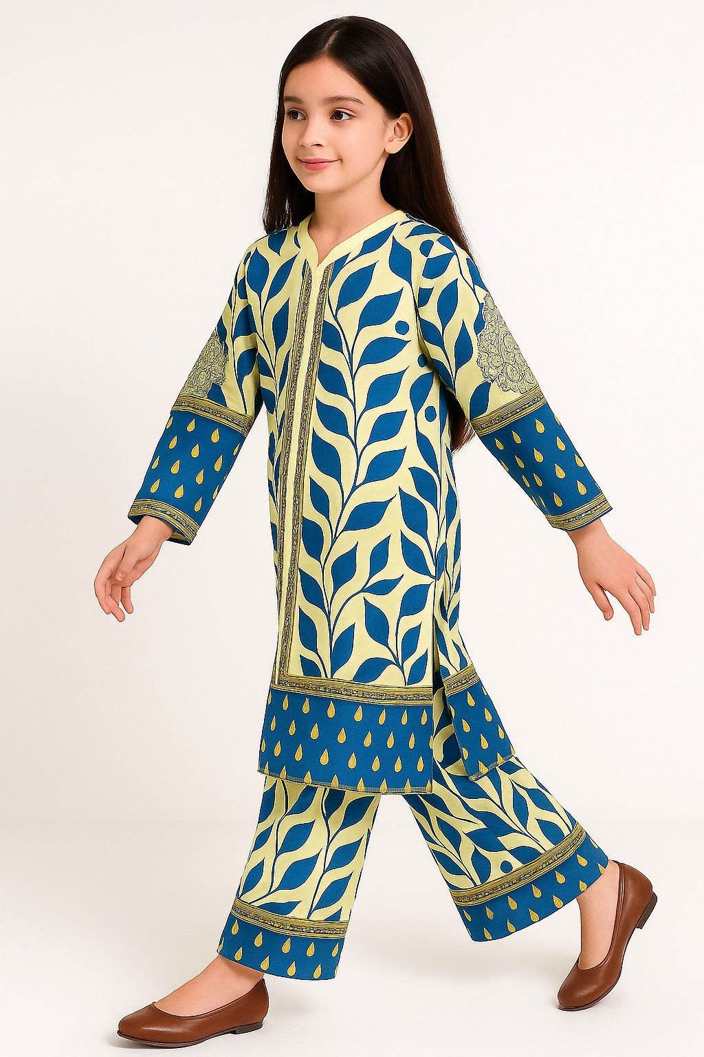 2 PIECE - PRINTED CAMBRIC SUIT