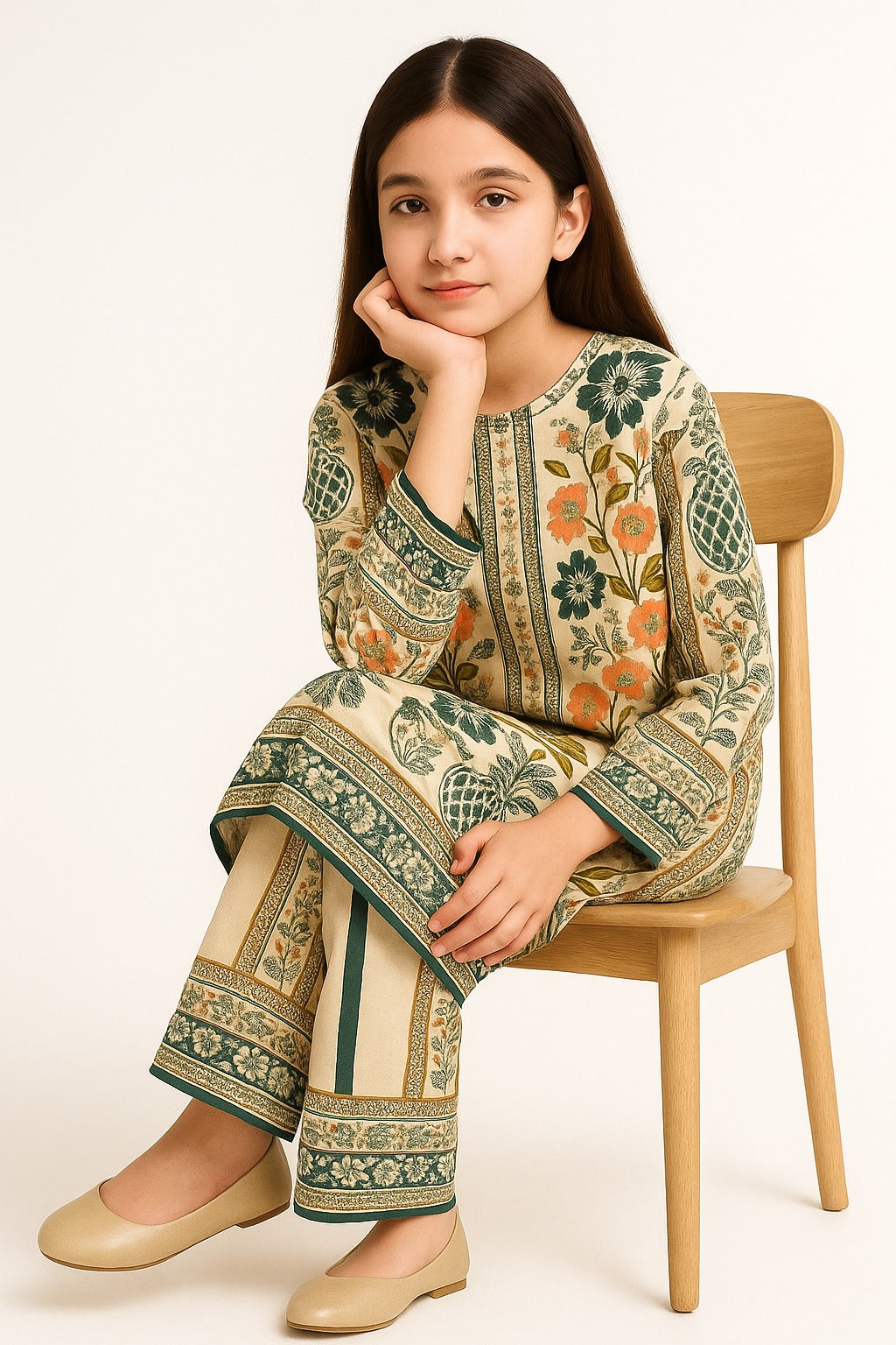 2 PIECE - PRINTED CAMBRIC SUIT