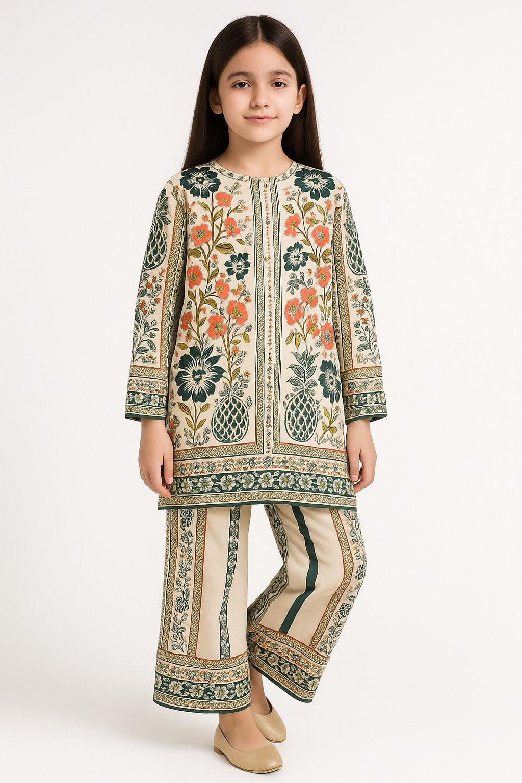 2 PIECE - PRINTED CAMBRIC SUIT