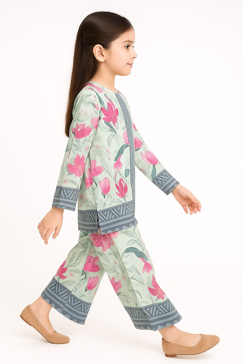 2 PIECE - PRINTED CAMBRIC SUIT