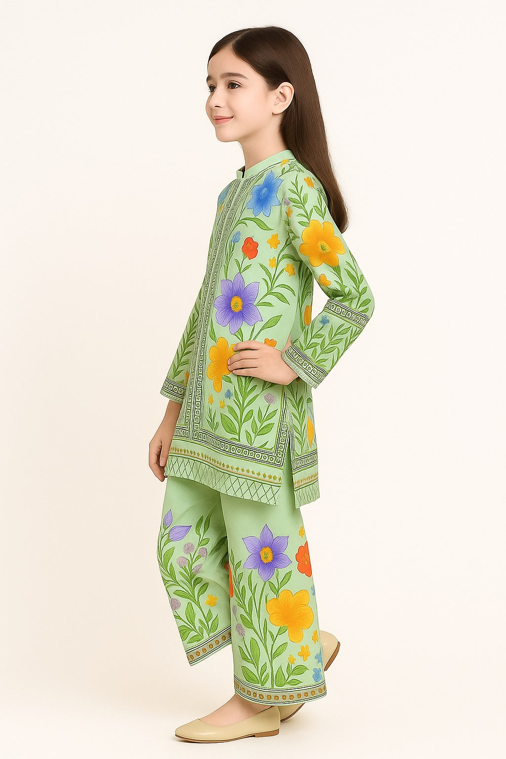 2 PIECE - PRINTED CAMBRIC SUIT