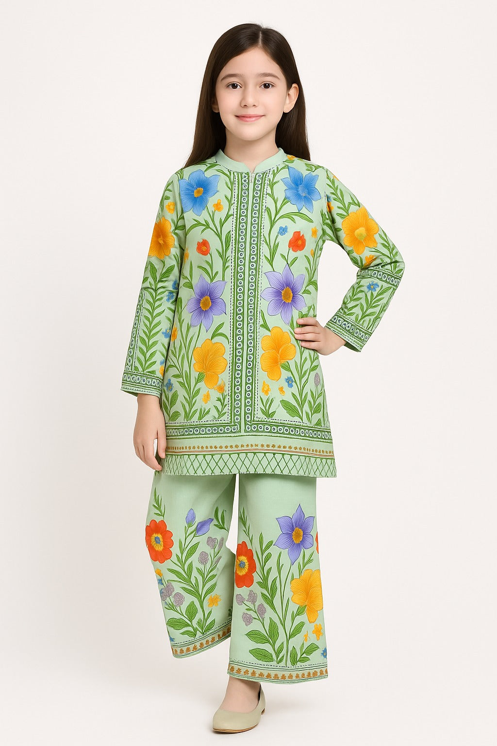 2 PIECE - PRINTED CAMBRIC SUIT