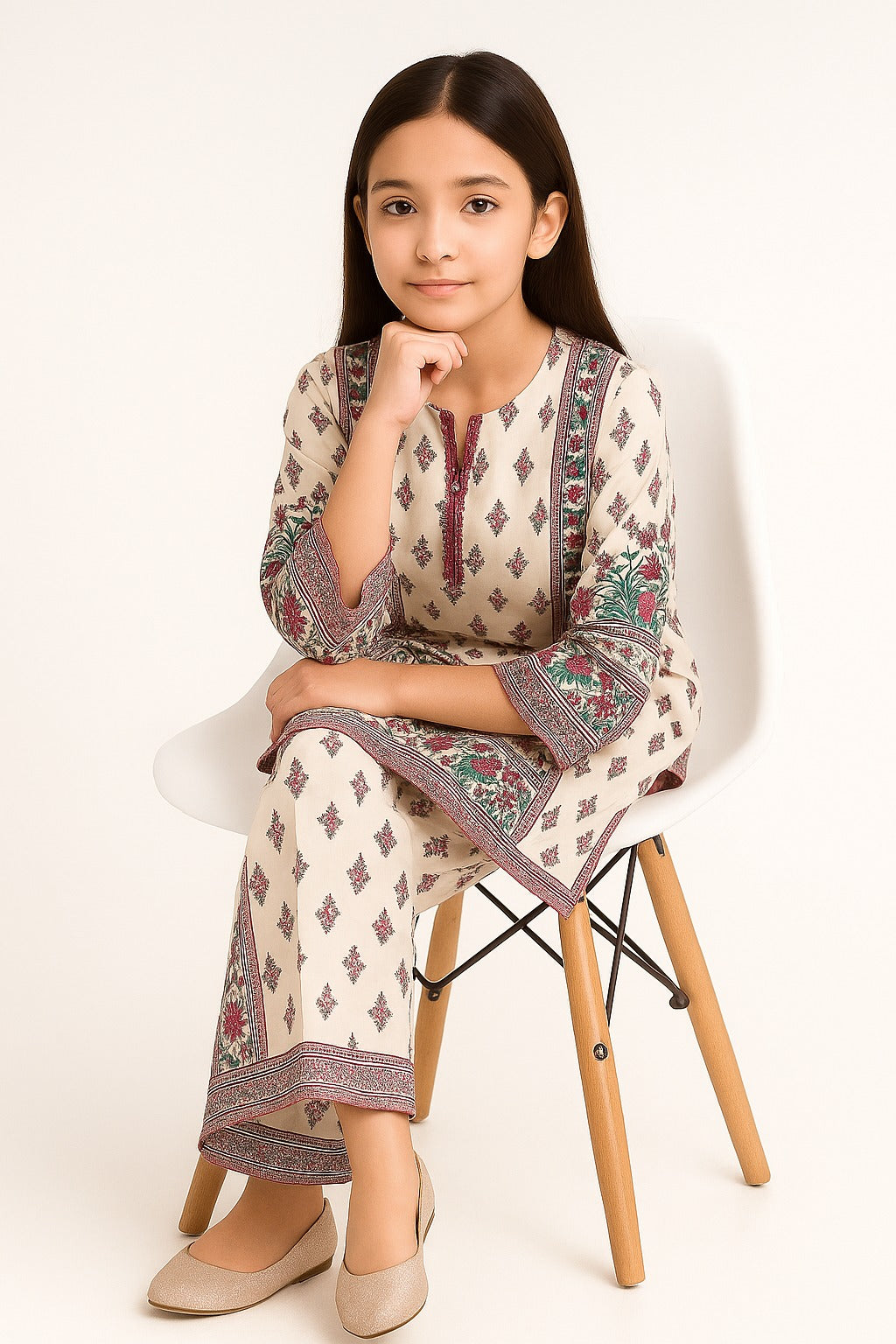 2 PIECE - PRINTED CAMBRIC SUIT