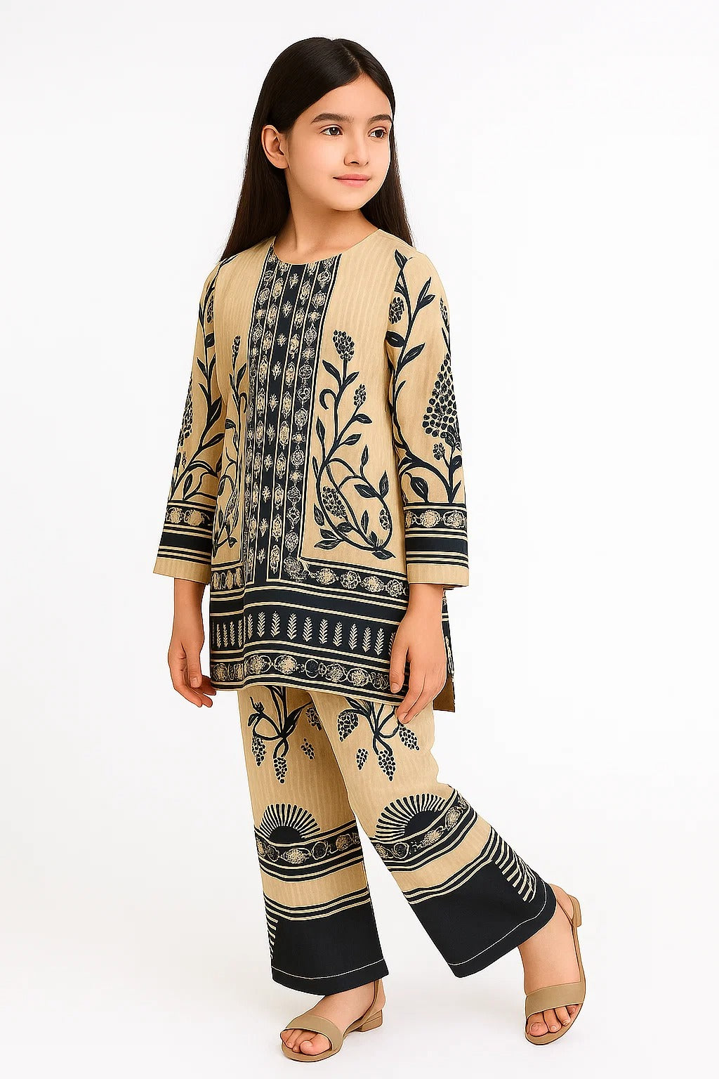 2 PIECE - PRINTED CAMBRIC SUIT