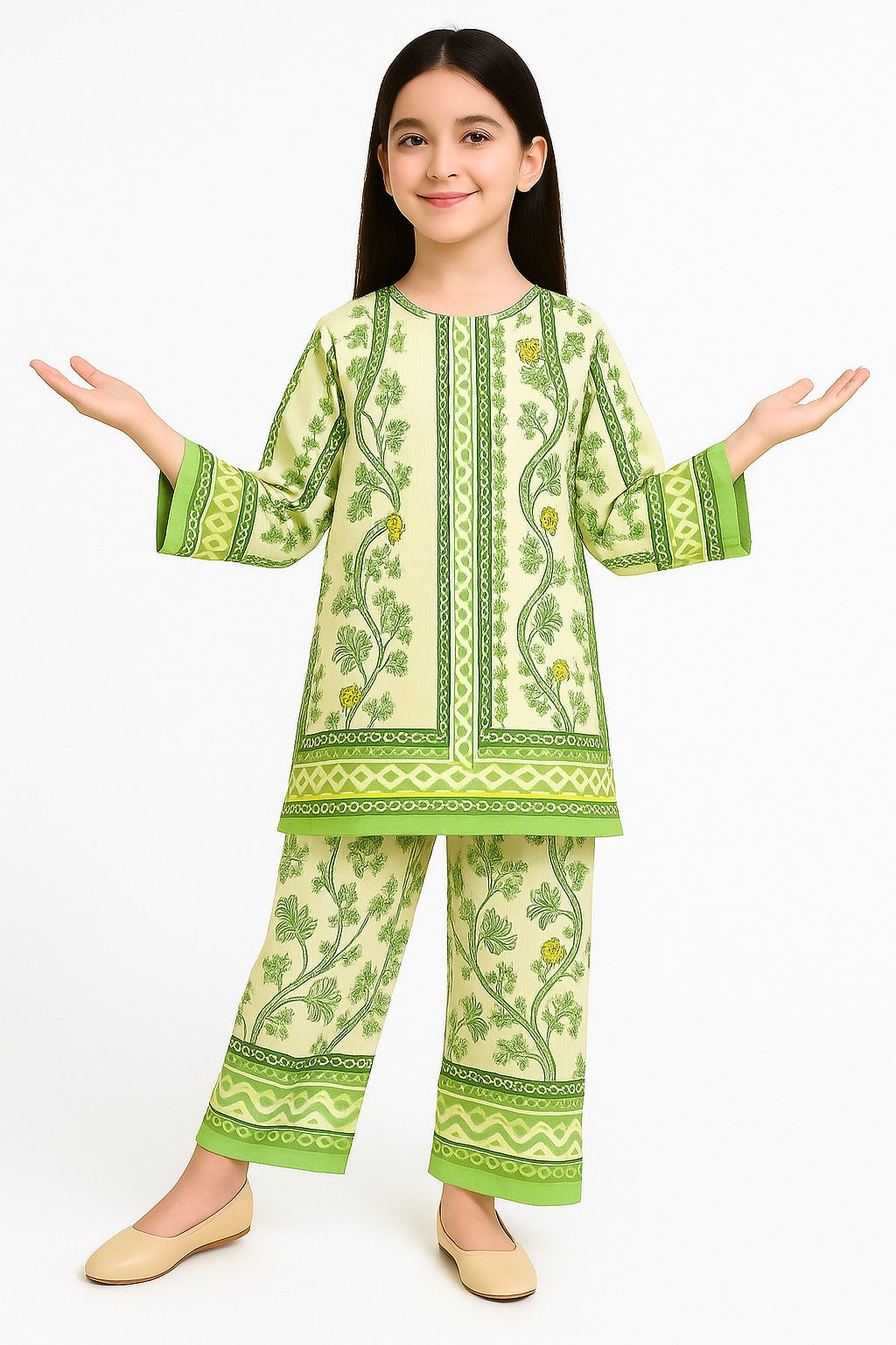 2 PIECE - PRINTED CAMBRIC SUIT