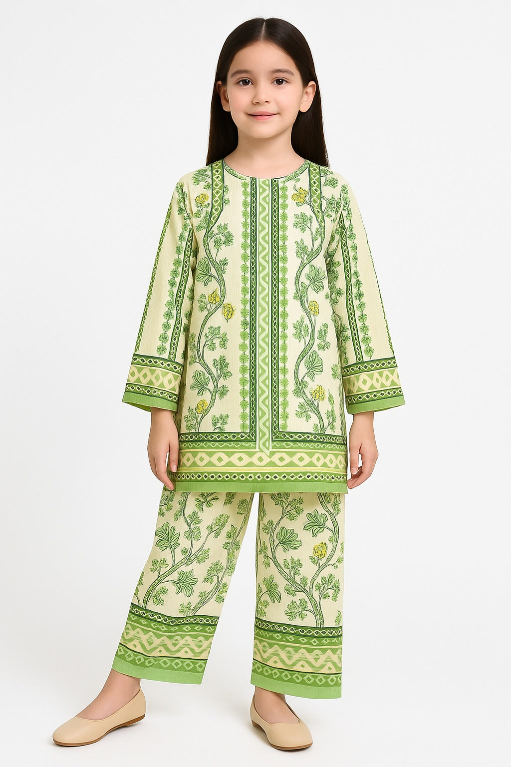 2 PIECE - PRINTED CAMBRIC SUIT