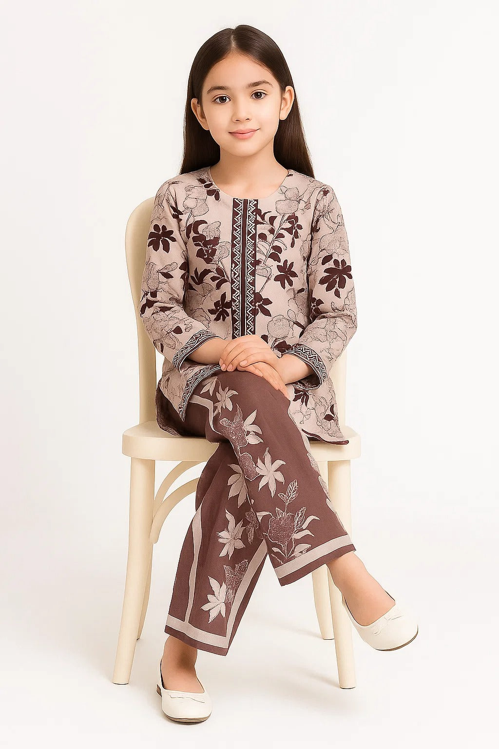 2 PIECE - PRINTED CAMBRIC SUIT