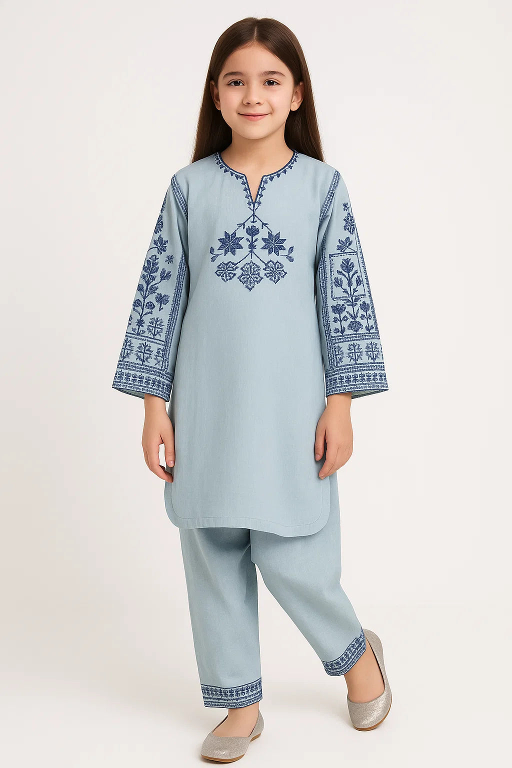 2 PIECE - EMBROIDERED KHADDAR SUIT