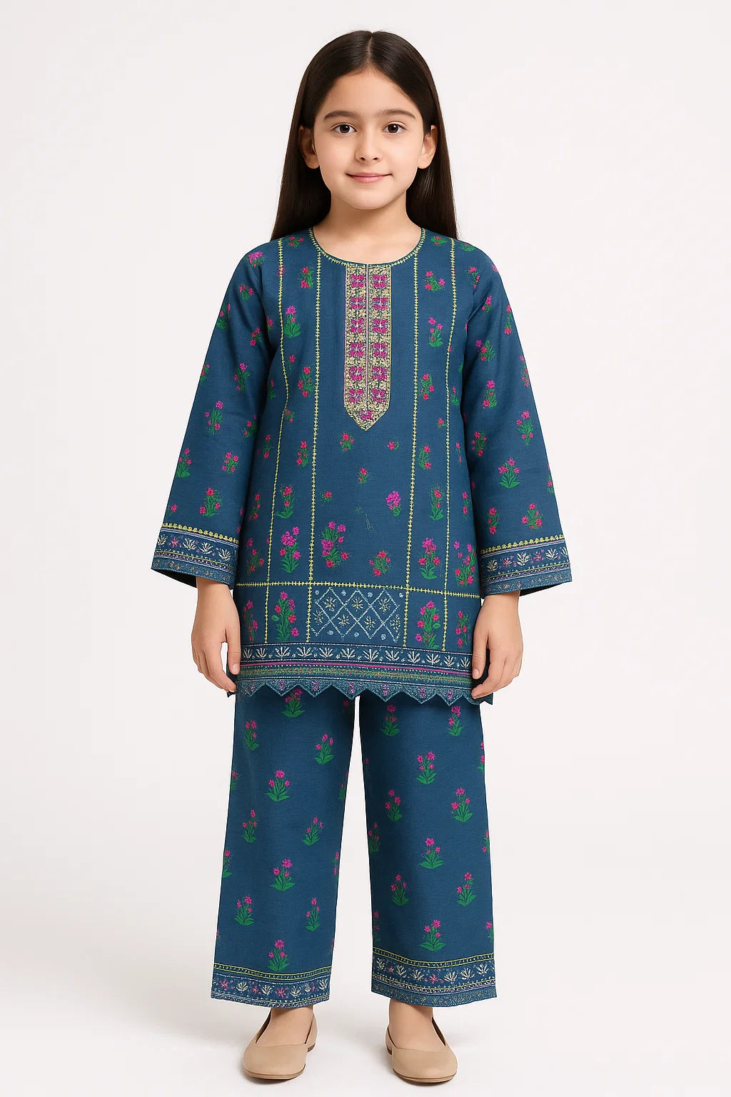 2 PIECE - PRINTED CAMBRIC SUIT