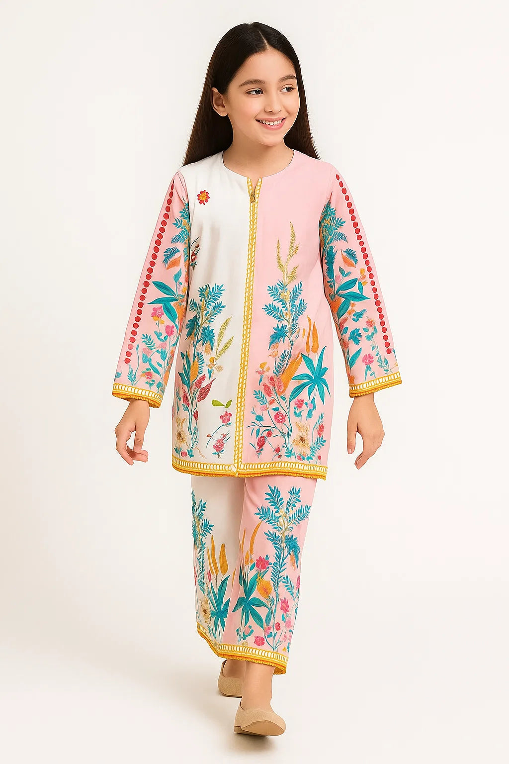 2 PIECE - PRINTED CAMBRIC SUIT