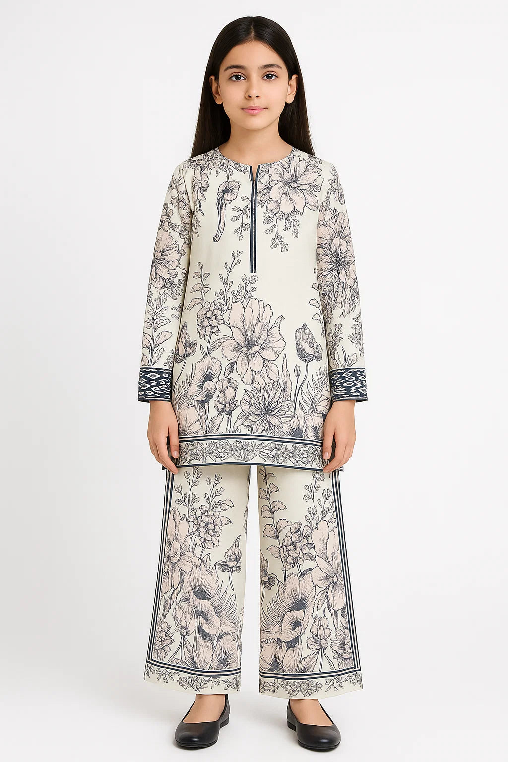 2 PIECE - PRINTED CAMBRIC SUIT