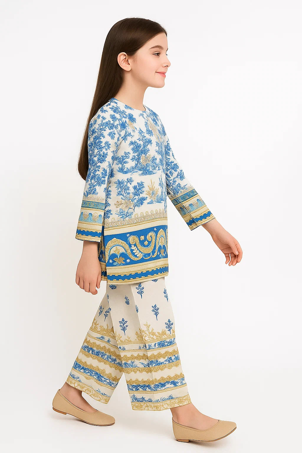 2 PIECE - PRINTED CAMBRIC SUIT