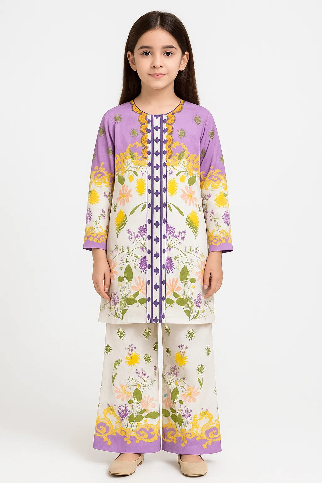 2 PIECE - PRINTED CAMBRIC SUIT