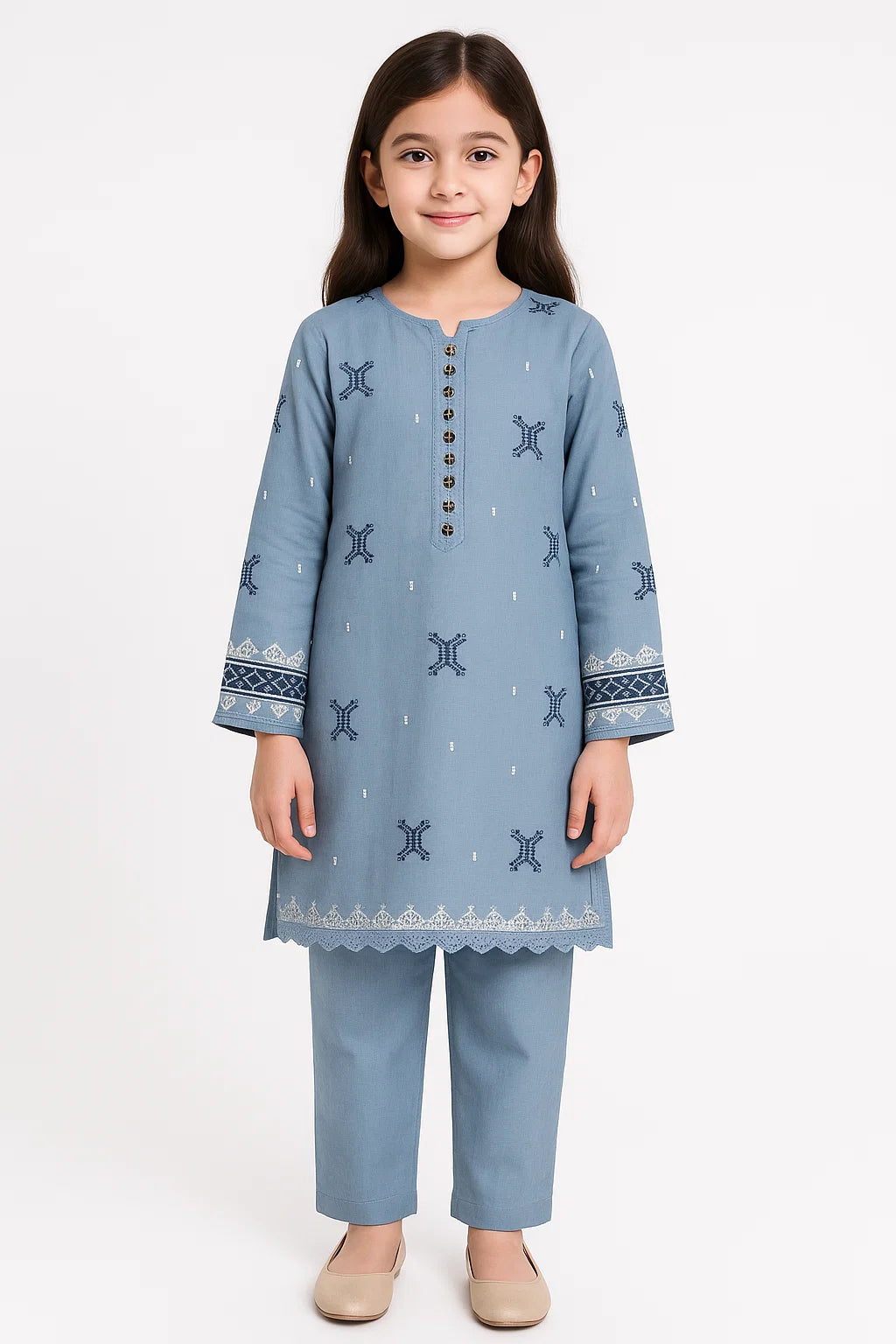 2 PIECE - EMBROIDERED KHADDAR SUIT