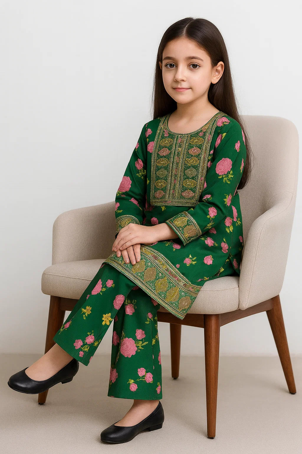 2 PIECE - EMBROIDERED VISCOSE SUIT