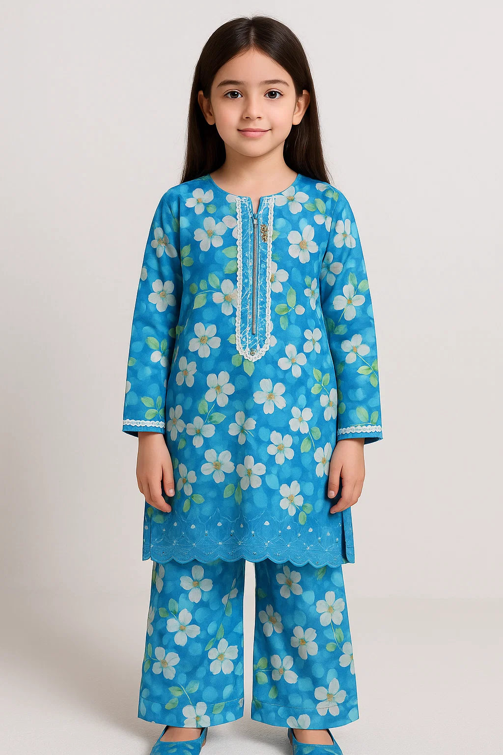 2 PIECE - EMBROIDERED CAMRIC SUIT
