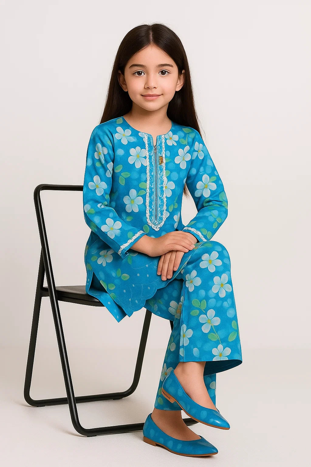 2 PIECE - EMBROIDERED CAMRIC SUIT