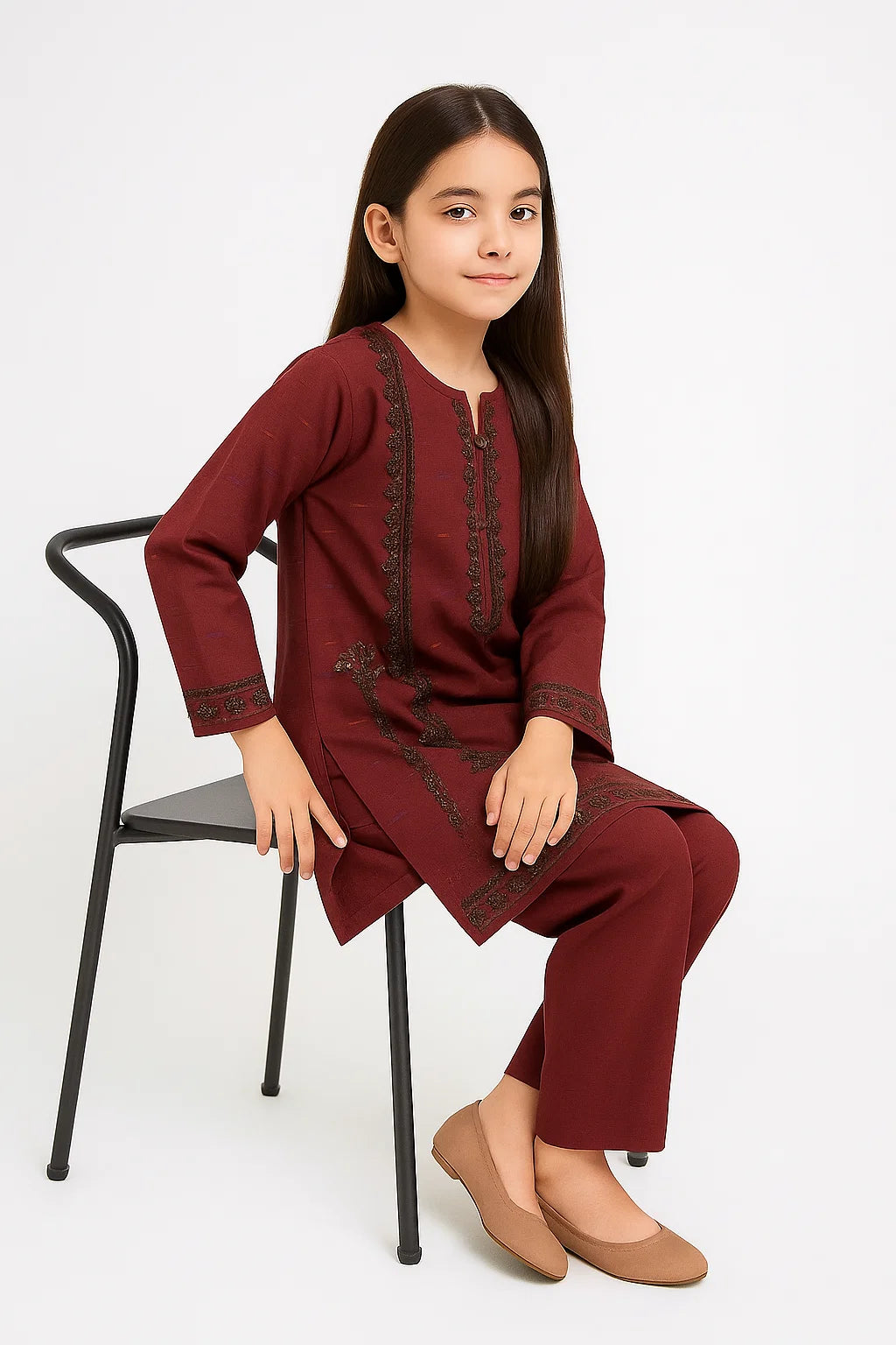 2 PIECE - EMBROIDERED WINTER COTTON SUIT