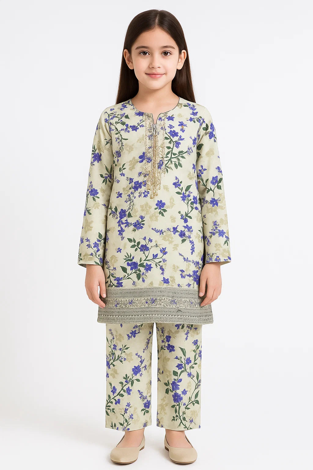2 PIECE - EMBROIDERED VISCOSE SUIT